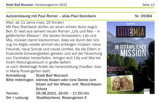 Paul Steinbeck liest – endlich wieder&nbsp;:-)